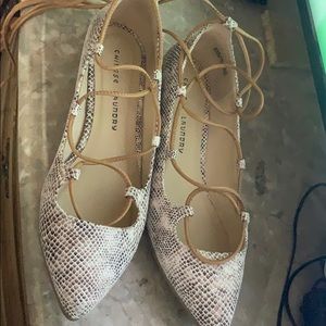 Snakeskin Chinese laundry flats